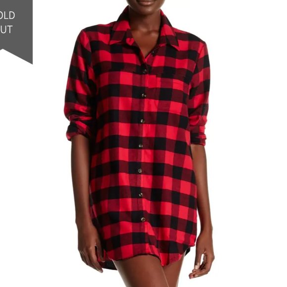 free press Tops - Buffalo Plaid Long Sleeve Flannel